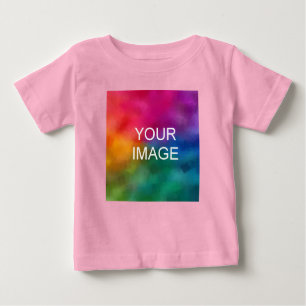 Customizable Elegant Pink Color Trendy Template Baby T-Shirt