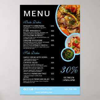 Customizable Elegant Restaurant Menu Poster