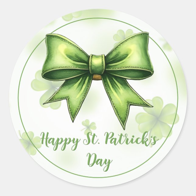 Customizable Elegant St. Patrick’s Day  Classic Round Sticker (Front)