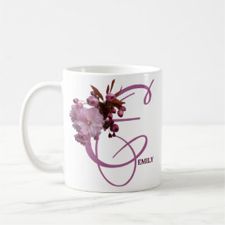 Customizable Emily name pink rose flowers vintage Coffee Mug