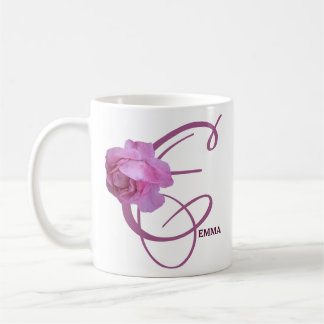 Customizable Emma name pretty pink rose floral fun Coffee Mug