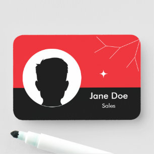 Customizable employee photo with name & job title tag