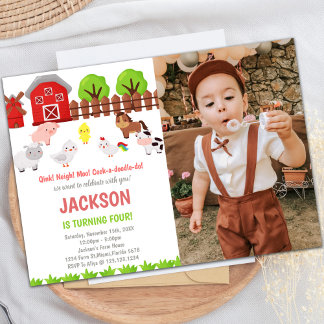 Customizable Farm Party Invitations for Kids