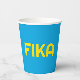 Customizable FIKA Bold Yellow and Blue Paper Cups