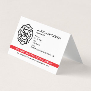 Customizable Fire Department Logo Firefighter Business Card