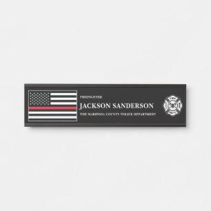 Customizable Firefighter Fire Department Logo Door Sign