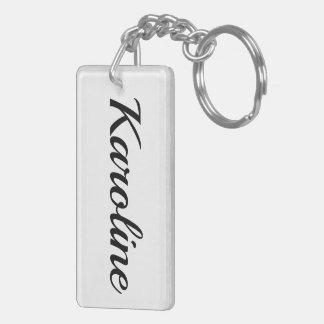 customizable first name Karoline black white Key Ring
