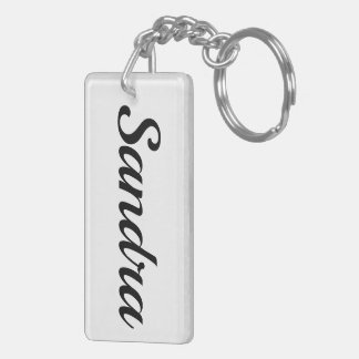 customizable first name Sandra black white Key Ring