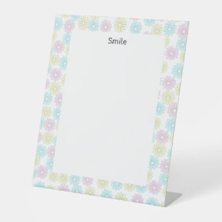 Customizable Floral Pastel Text Pedestal Sign