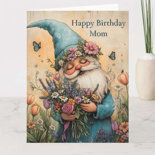 Customizable Flower Gnome Illustration Card (Front)