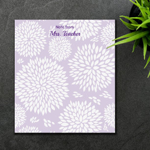 Customizable flower print notepad for teachers