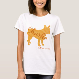 Customizable French Bulldog Pastel Orange T-Shirt