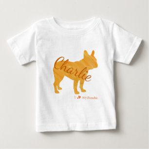 Customizable French Bulldog Pastel Orange T-Shirt