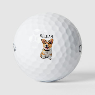 Customizable Fun Corgi Golf Balls Dog Lovers Gift