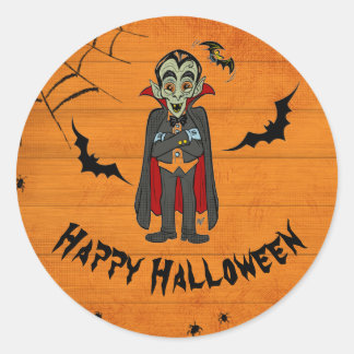 Customizable fun Halloween monster for kids Classic Round Sticker