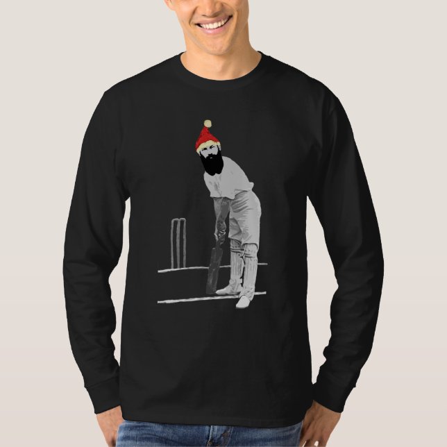 Customizable Funny Cricket Christmas Jumper T-Shirt (Front)