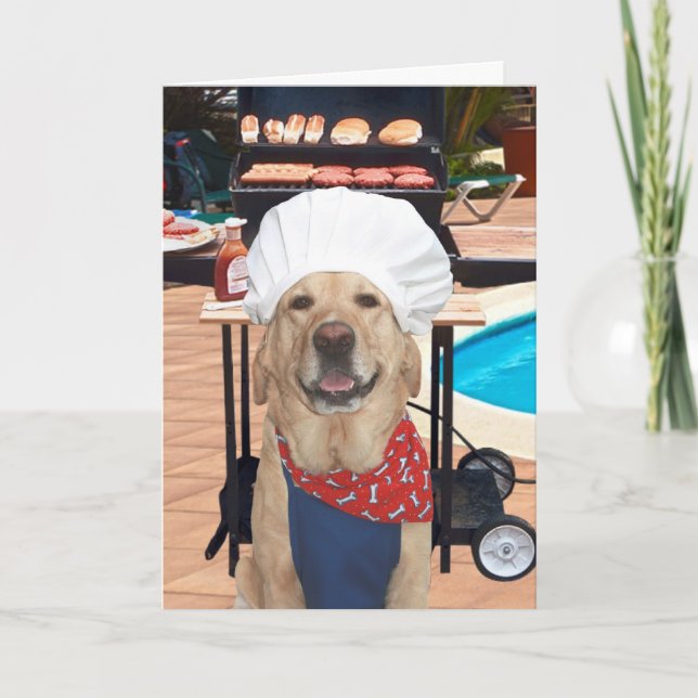 Customizable Funny Dog/Yellow Lab Father's Day Card (Front)