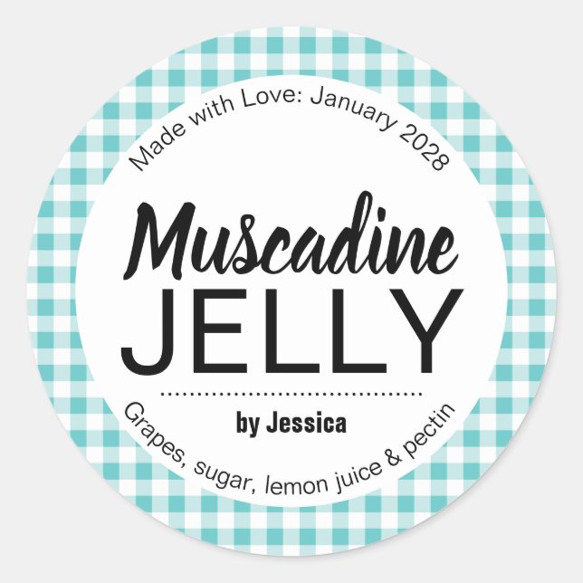 Customizable Gingham Jelly Label (Front)