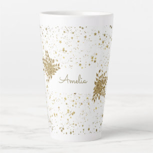 Customizable Golden Sparkle Latte Mug