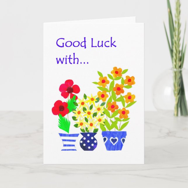 Customizable Good Luck Card - Flower Power (Front)