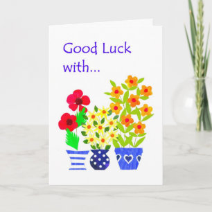Customizable Good Luck Card - Flower Power