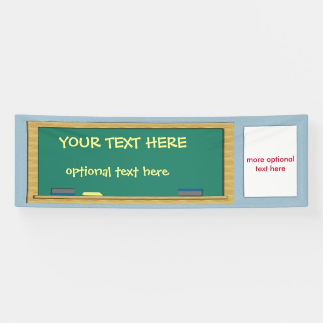 CUSTOMIZABLE Green Chalkboard 2.5 X 8 Banner (Horizontal)