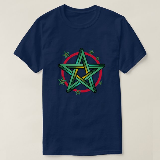 CUSTOMIZABLE GREEN PENTAGRAM T-Shirt (Design Front)