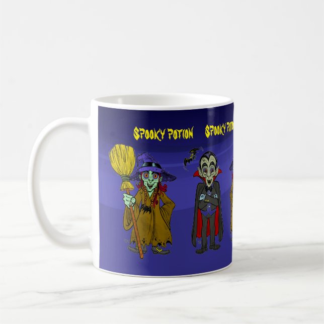 Customizable Hallowee potion witch wizard cartoon  Coffee Mug (Left)
