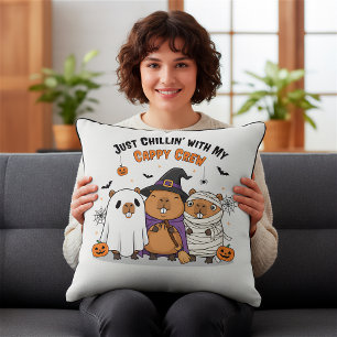 Customizable Halloween Capybara Funny “Cappy Crew” Cushion