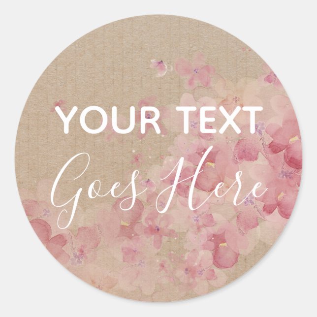 Customizable Handmade Product floral wreath Craft Classic Round Sticker (Front)