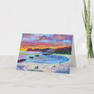 Customizable Hawaiian Lagoon 4 Sunset Thank You Card