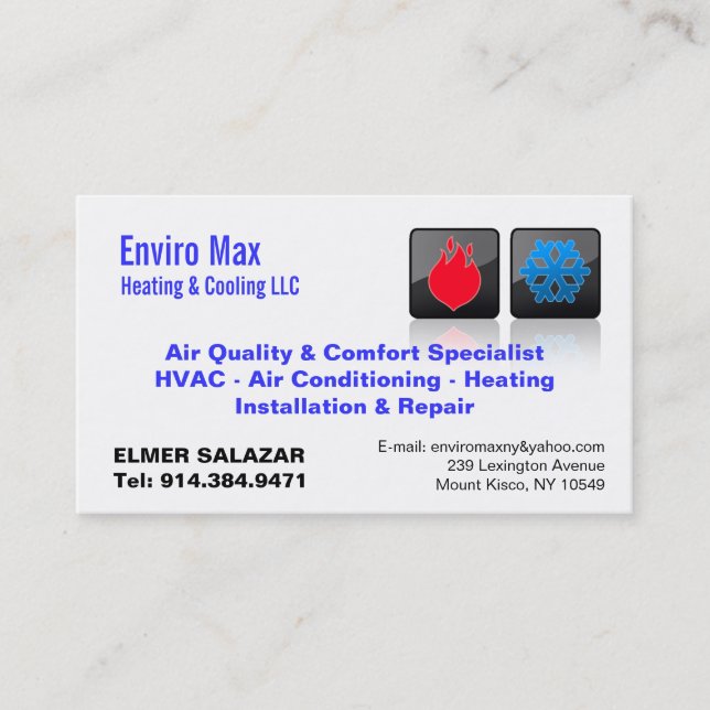 CUSTOMIZABLE Heating & Cooling BC Business Card (Front)