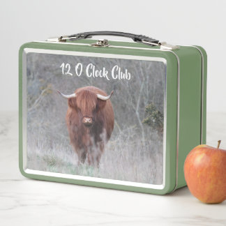 Customizable Highland Cow & Hare Lunch Box