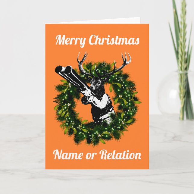Customizable Hunting Christmas Card (Front)