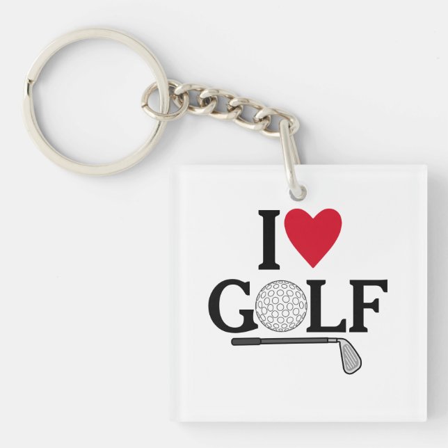 Customizable I love Golf Balls Key Ring (Front)