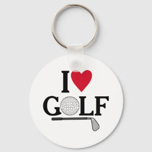 Customizable I love Golf Balls Key Ring
