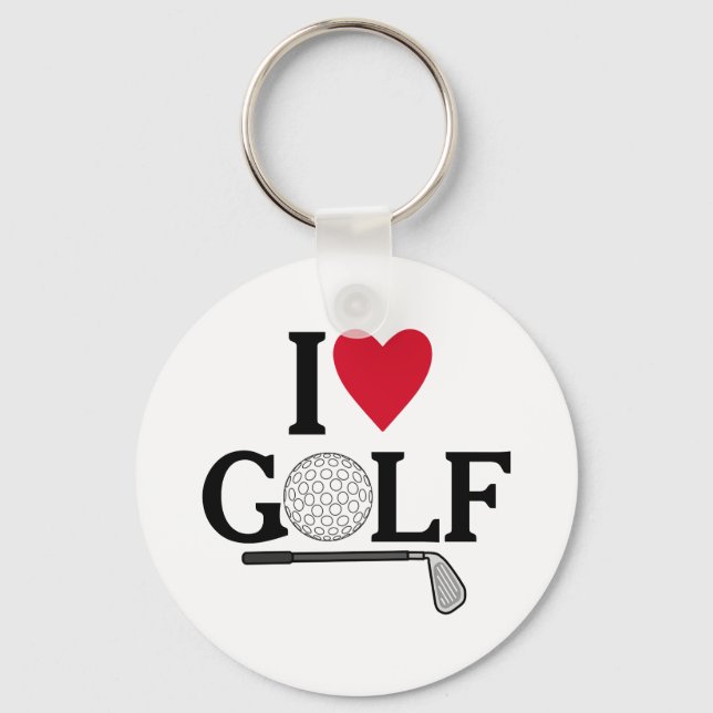 Customizable I love Golf Balls Key Ring (Front)