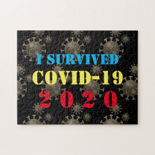 Customizable I survived COVID-19 2020 Jigsaw Puzzle