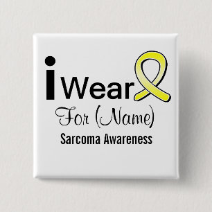 Customizable I Wear a Sarcoma Cancer Ribbon 15 Cm Square Badge