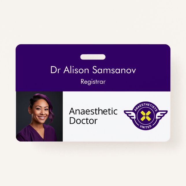 Customizable ID Badge with photo (Front)