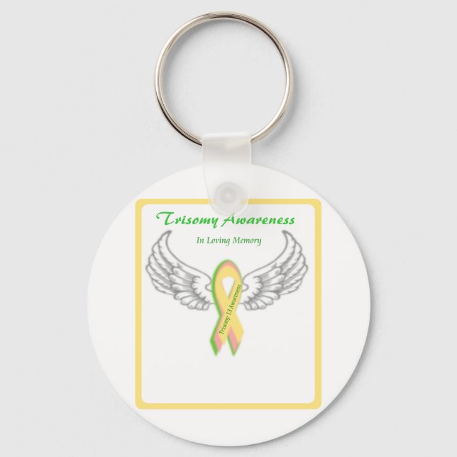 Customizable In Loving Memory Trisomy 13 Key Ring (Front)