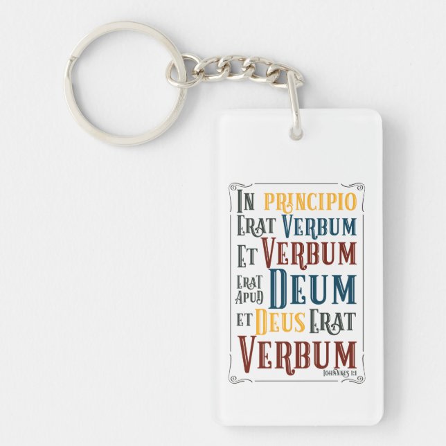 CUSTOMIZABLE In Principio Erat Verbum Key Ring (Front)