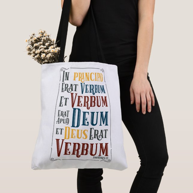 CUSTOMIZABLE In Principio Erat Verbum Tote Bag (Close Up)