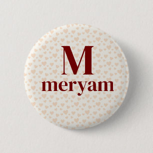 customizable initial with hearts background badge