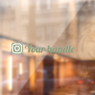 Customizable Instagram Logo handle Retro Green