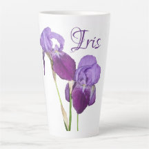 Customizable Iris girl name purple spring flowers