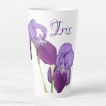 Customizable Iris girl name purple spring flowers 