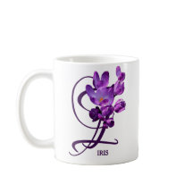 Customizable Iris name purple spring flowers boho