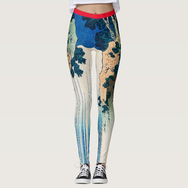 CUSTOMIZABLE JAPANESE WOODBLOCK PRINT Leggings (Front)
