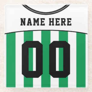 Customizable Jersey Coaster, Soccer Football Glass Coaster